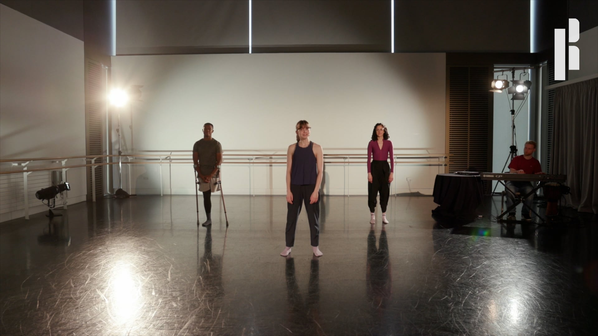 A group of dancers in a dance studio.