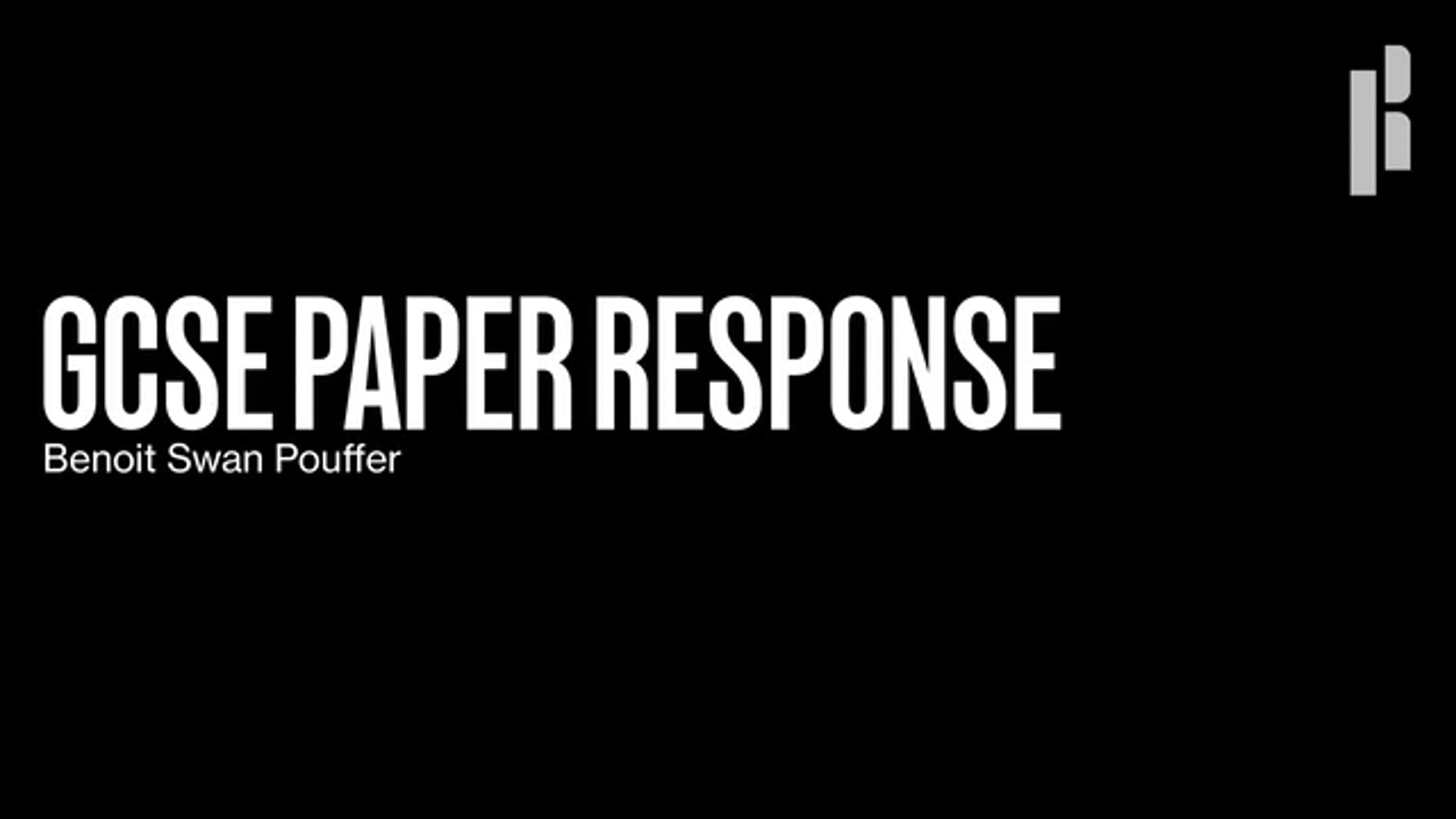 A black background with the words gcse paper response.