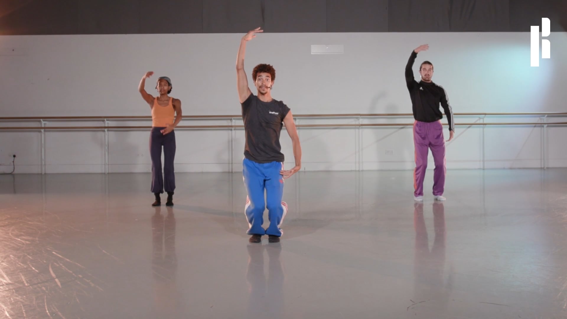 A group of dancers in a dance studio.