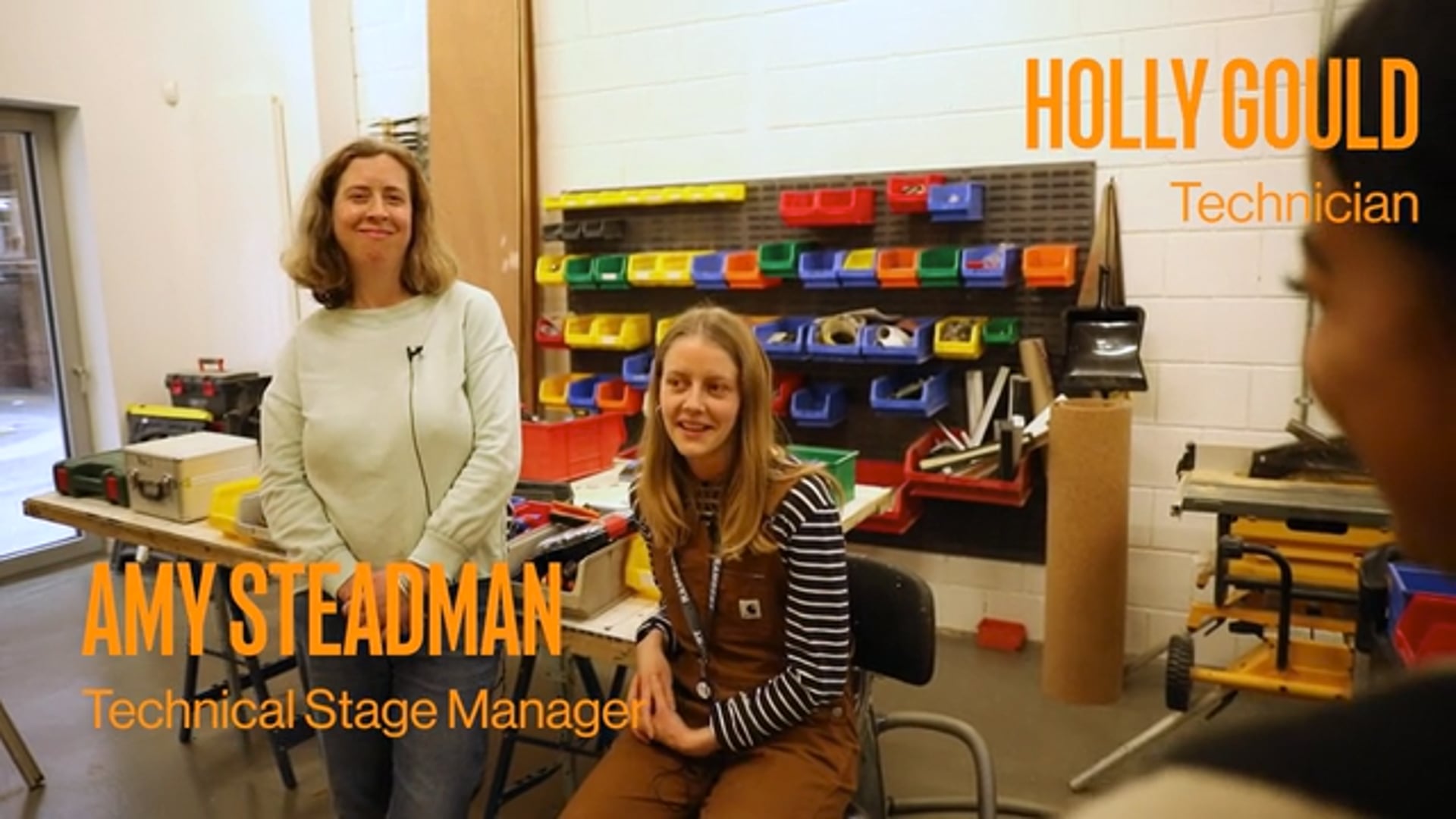 Two women in a workshop with the words holly gold.