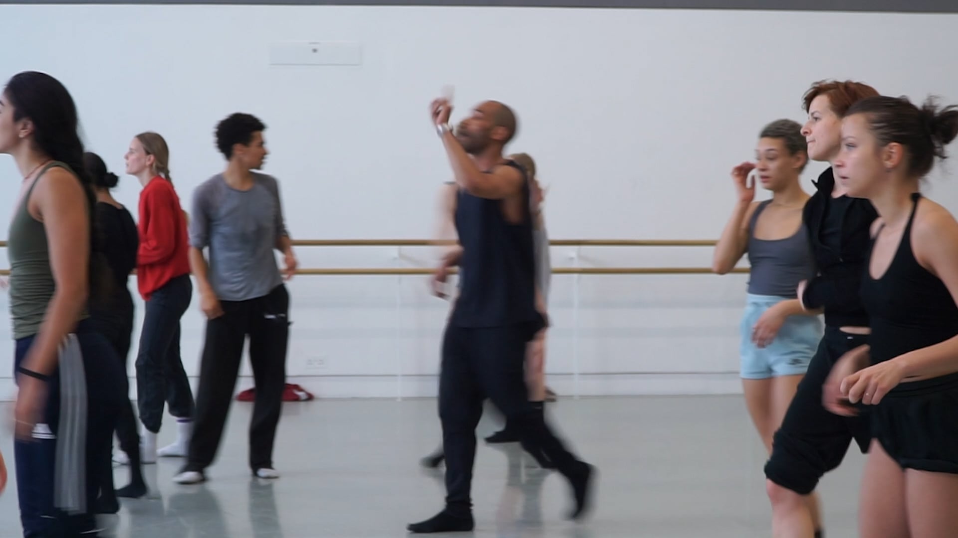 a group of people in a dance class.