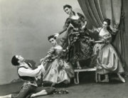 Love In Idleness (Bidmead, 1940): dress rehearsal with David Paltenghi (left) and Gerd Larsen (second from right). Photo © Esmond Wilson. RDC/PD/01/114/1
