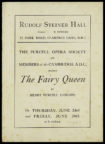 The Fairy Queen (opera): cover of the programme for Purcell Opera Society's production, 1927. RDC/MA/04/01/0001